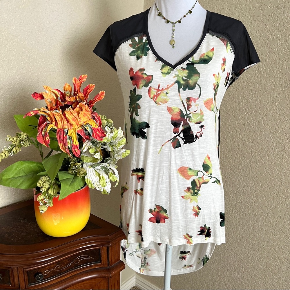 Simply Vera Hi/Lo Cap Sleeve Printed Tunic Tee